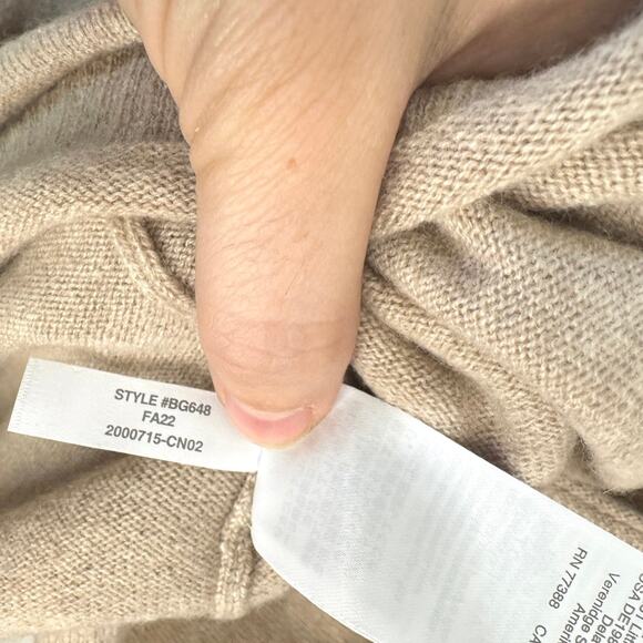 J. CREW NWT Cashmere Relaxed T-shirt Sz XXL Heather Stone Classic Old Money $158 - Picture 7 of 8